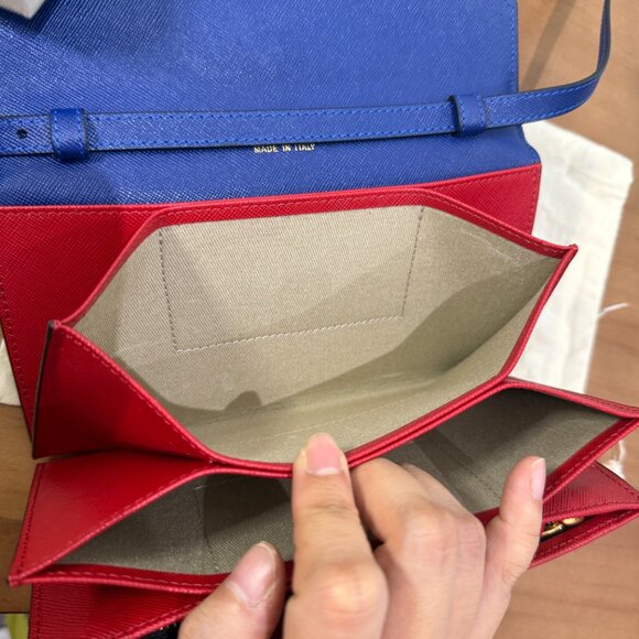 Marni Trunk Wallet with Crossbody Chain Blue/Red/Black - Picture 4 of 12